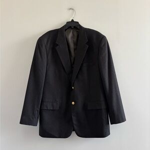 VTG Savile Row Sport Coat Blazer Gray Wool Gold Buttons Bespoke Men 43R Heritage